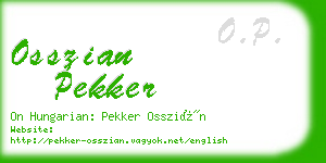 osszian pekker business card